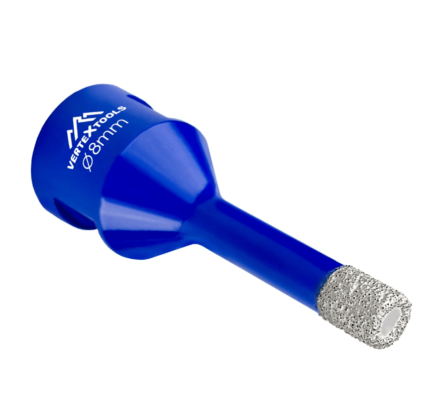 Коронка алмазная с техническим воском 8x35 мм для УШМ vertextools 333-8-35