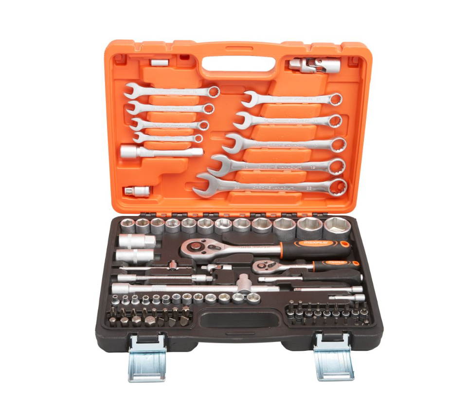 Набор инструмента MAXPILER MXT-82-SET (82 предмета, 1/2" и 1/4", CrV) MXT-82-SET